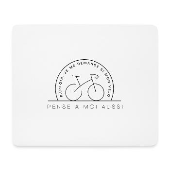 Parfois je me demande si mon vélo t-shirt cadeau - Tapis de souris (format paysage) - blanc - Devant
