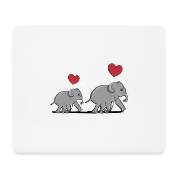 elefant familie mutter baby herz tier symbol - Mousepad (Querformat) - Weiß - Vorne