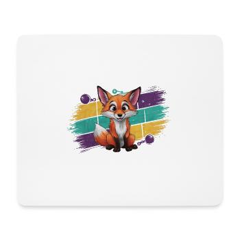 Renard - Illustration - Tapis de souris (format paysage) - blanc - Devant