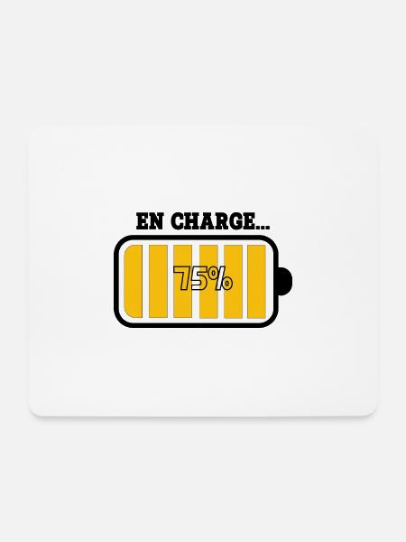 Akku bei 75 % Ladung - Mousepad (Querformat) - Weiß
