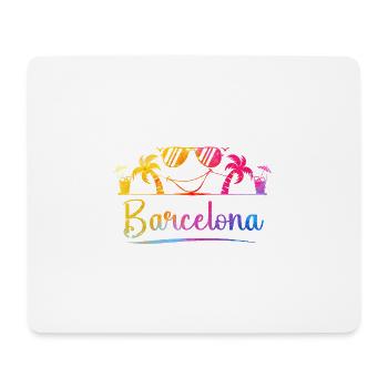 Barcelona Beach Palm Sunset - Mouse Pad (horizontal) - white - Front
