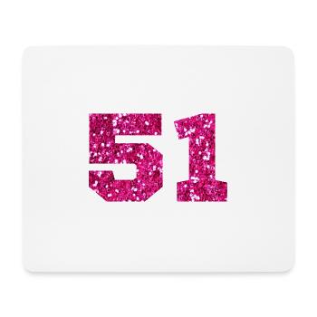 Number 51 Pink Glitter - 51st Anniversary - Mouse Pad (horizontal) - white - Front