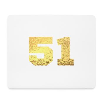 Number 51 Gold Glitter - 51st Anniversary - Mouse Pad (horizontal) - white - Front