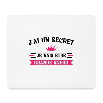 J'ai un secret je vais être grande sœur - Tapis de souris (format paysage) - blanc - Devant
