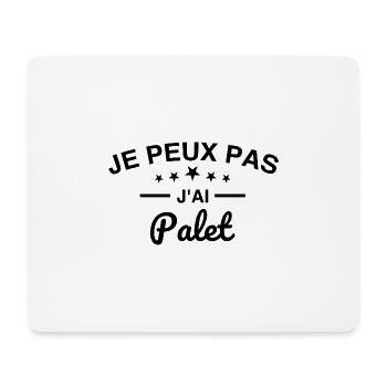 je peux pas j'ai palet - Tapis de souris (format paysage) - blanc - Devant