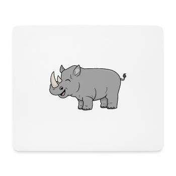 Rhinocéros heureux - Tapis de souris (format paysage) - blanc - Devant