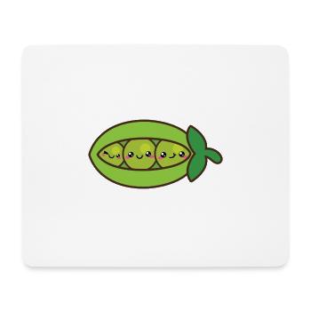 Cute peas Smile Kawaii - Mouse Pad (horizontal) - white - Front