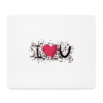 Dot pattern I love you heart - Mouse Pad (horizontal) - white - Front