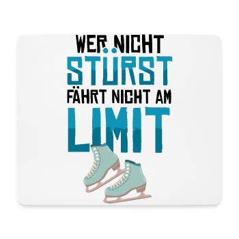 Wer Nicht Stürzt Fährt Nicht Am Limit Eislaufen Ei - Mousepad (Querformat) - Weiß - Vorne