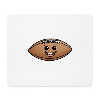 Smiling Cuddly Ball Cartoon Football - Mouse Pad (horizontal) - white - Front