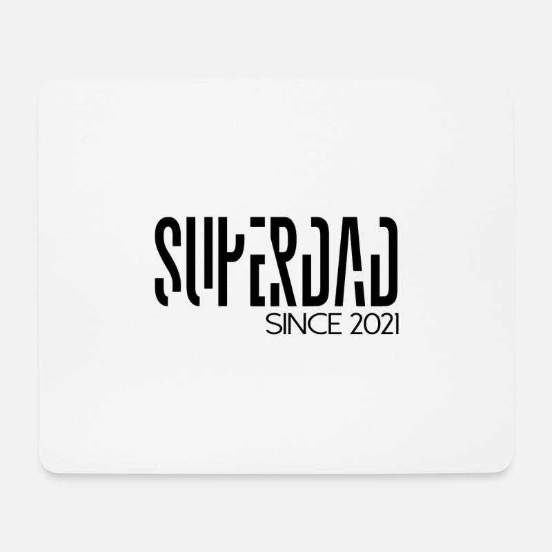 Superdad since 2021 saying font - Mouse Pad (horizontal) - white