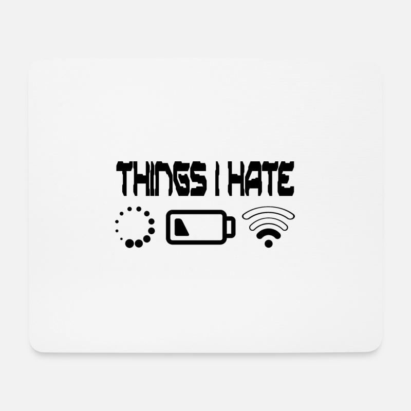 Things I Hate Programmer Outfit Gamer Fun Gift - Mousepad (Querformat) - Weiß