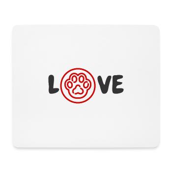 Animal Love Love Slogan Chats Patte Rouge-Noir - Tapis de souris (format paysage) - blanc - Devant
