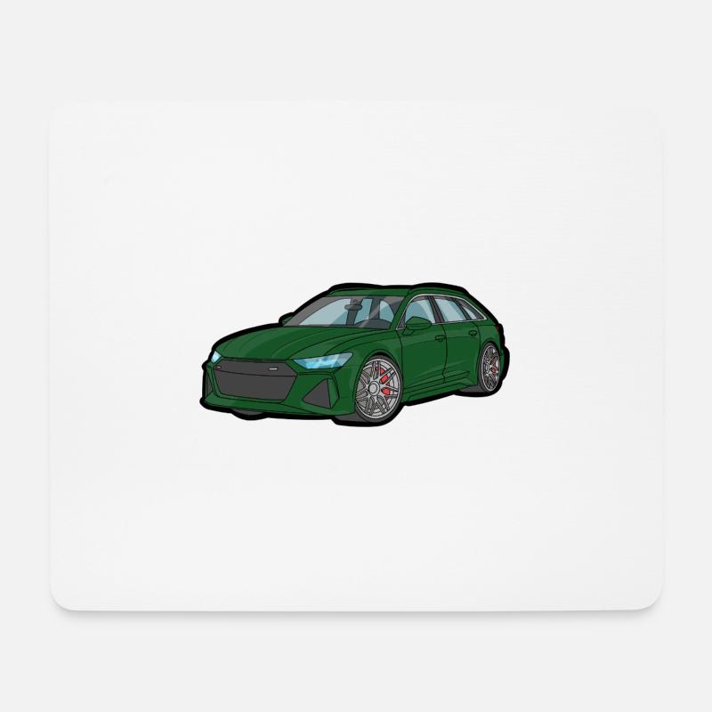 Grüner Sportwagen Kombi  - Mousepad (Querformat) - Weiß