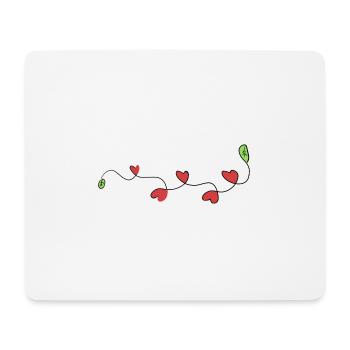 line leaves heart heart symbol stroke - Mouse Pad (horizontal) - white - Front