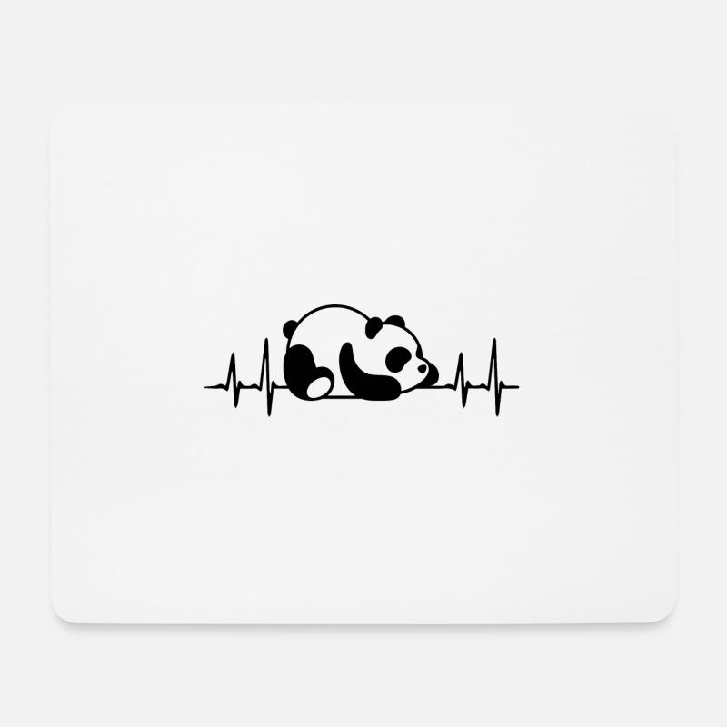 Niedlicher fauler Panda Herzschlag - Mousepad (Querformat) - Weiß