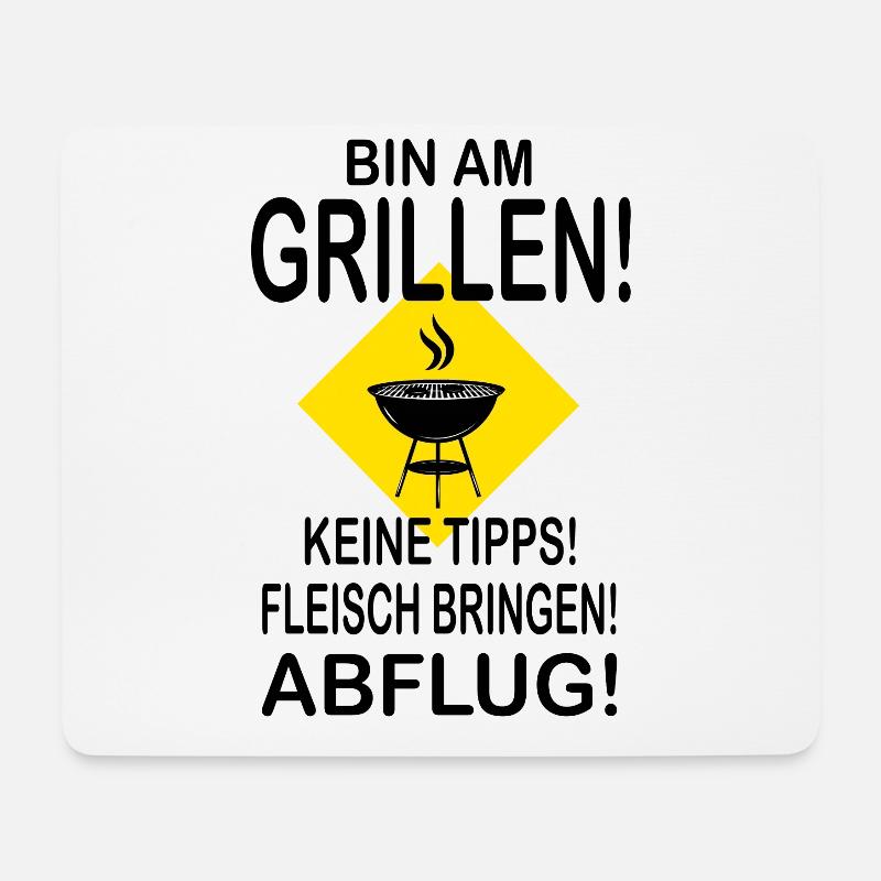 Grillen - Mousepad (Querformat) - Weiß