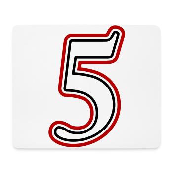 5 Number number - Mouse Pad (horizontal) - white - Front