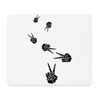 Hand peace skeleton - Mouse Pad (horizontal) - white - Front