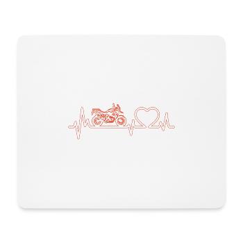T-shirt Moto Battement De Coeur - Tapis de souris (format paysage) - blanc - Devant