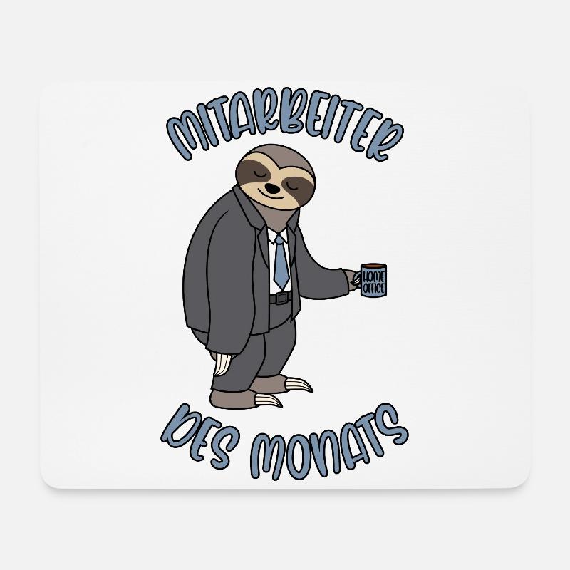 Homeoffice Mitarbeiter des Monats Faultier - Mousepad (Querformat) - Weiß