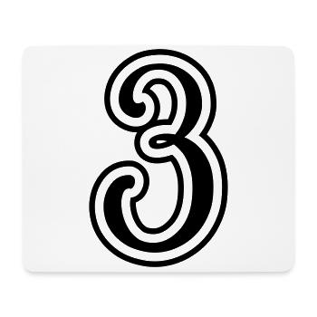3 Number number - Mouse Pad (horizontal) - white - Front