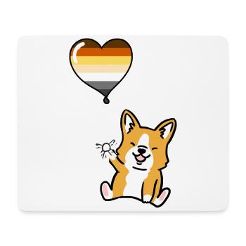 Corgi Herzballon Gay Bear Pride - Mousepad (Querformat) - Weiß - Vorne