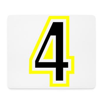 4 Zahl College - Mousepad (Querformat) - Weiß - Vorne