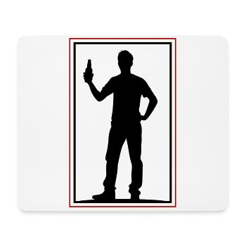 Drinking Beer Silhouette - Mouse Pad (horizontal) - white - Front