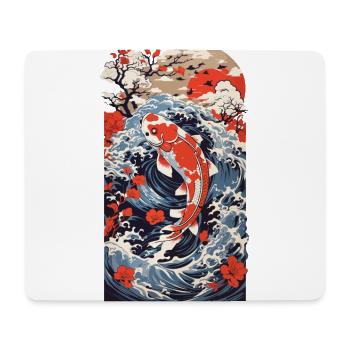 Japanischer Koi Ukiyo-E Fisch und Wasser Japan - Mousepad (Querformat) - Weiß - Vorne