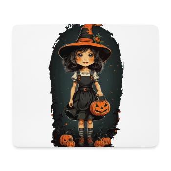 Halloween Hexe Vintage Retro mit Kürbissen - Mousepad (Querformat) - Weiß - Vorne