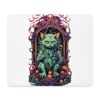 Okkulte Dämonen Katze Gothic Unterwelt Design - Mousepad (Querformat) - Weiß - Vorne