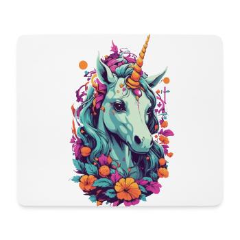 Licorne magique aux couleurs pastel de l’arc-en-ciel - Tapis de souris (format paysage) - blanc - Devant