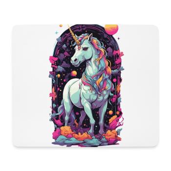Licorne pastel Vaporwave Style rétro Magic Design - Tapis de souris (format paysage) - blanc - Devant
