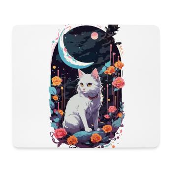 Mystische Nacht Katzen Pastel Gothic Design - Mousepad (Querformat) - Weiß - Vorne
