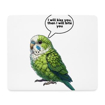 Perroquet Oiseau Perroquet vert - Tapis de souris (format paysage) - blanc - Devant