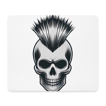 Skull with Mohawk Punk Design - Mouse Pad (horizontal) - white - Front