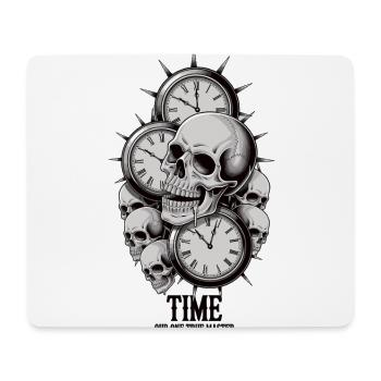 Skulls and Clocks Contemporary Art - Mouse Pad (horizontal) - white - Front