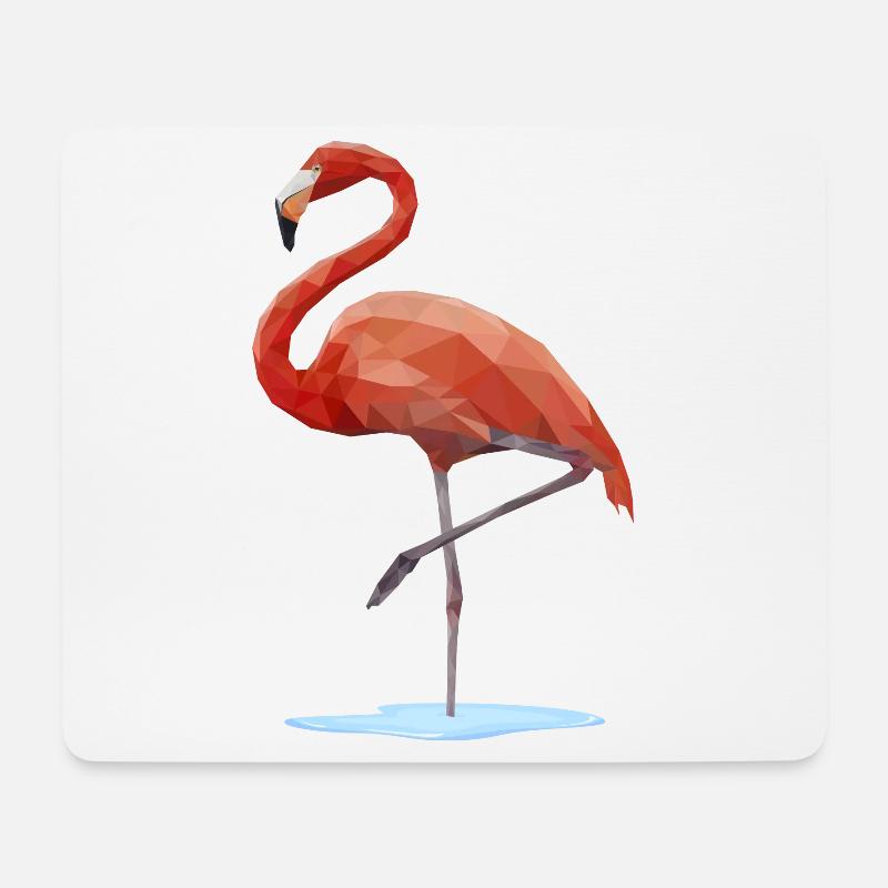 Flamingo - Mousepad (Querformat) - Weiß
