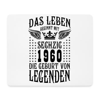 Das Leben beginnt mit 60 Geburt von Legenden 1960 - Mousepad (Querformat) - Weiß - Vorne