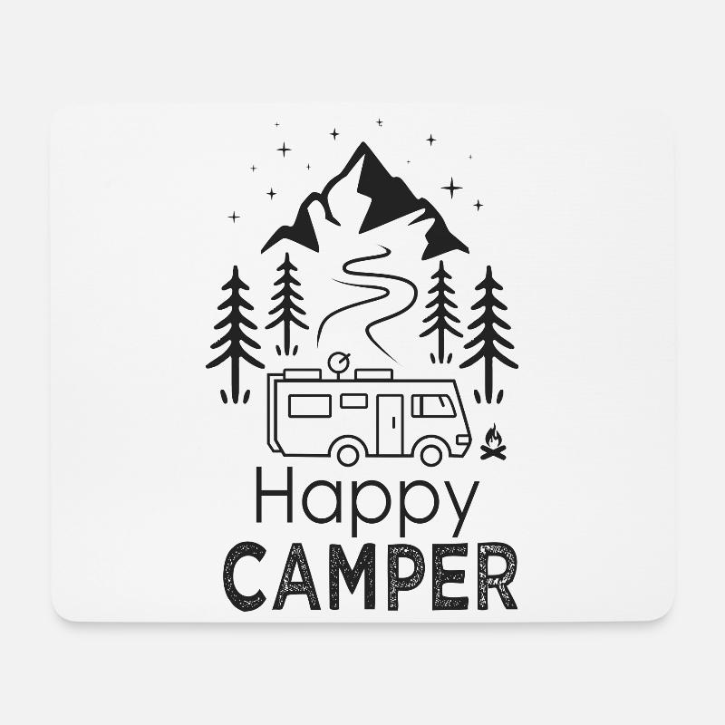 Happy Camper Van Campervan cooles Camper-Geschenk - Mousepad (Querformat) - Weiß
