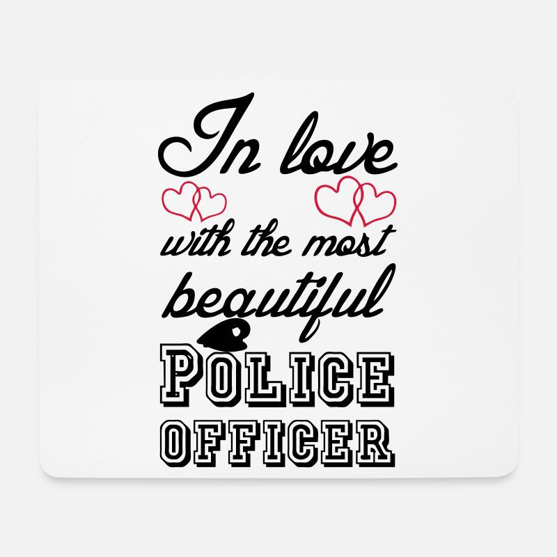 In love - Police Polizei, Liebe, Sprüche, Geschenk - Mousepad (Querformat) - Weiß