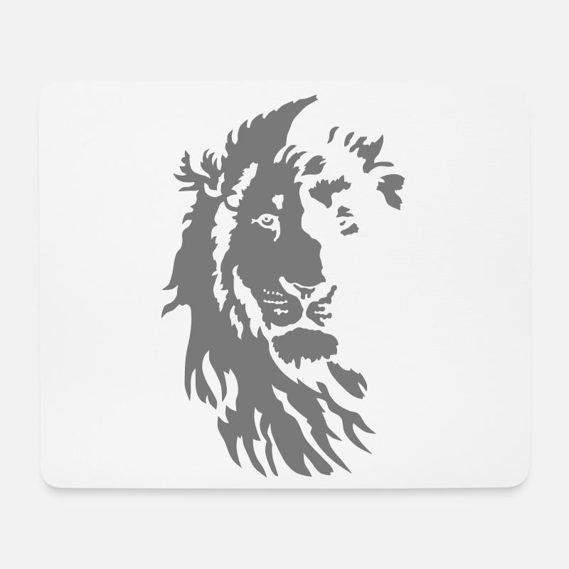 Löwe - Mousepad (Querformat) - Weiß