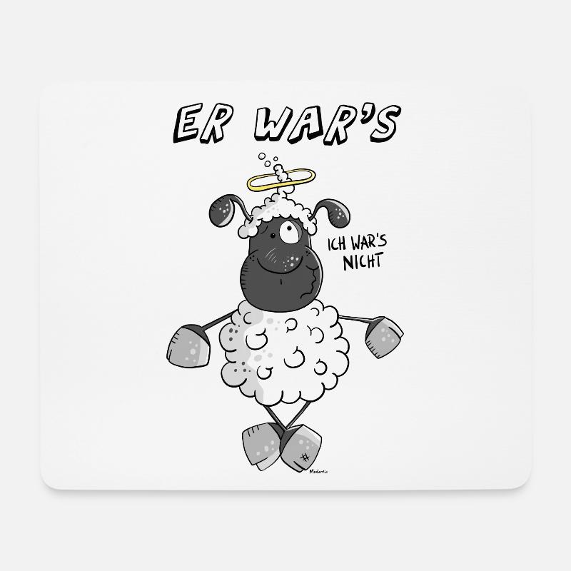 Er war's Unschuldslamm - Mousepad (Querformat) - Weiß