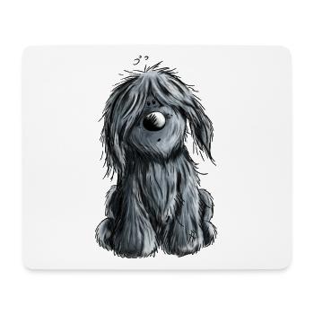 Knuffiger schwarzer Briard - Hund - Geschenk - Mousepad (Querformat) - Weiß - Vorne
