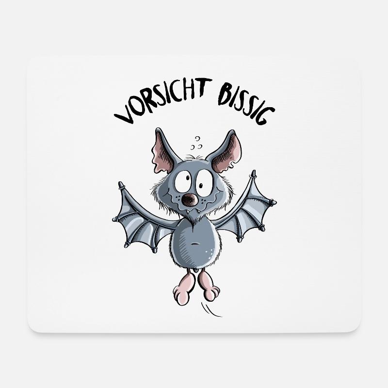 Vorsicht Bissig Fledermaus - Mousepad (Querformat) - Weiß