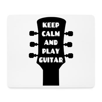 Restez calme! Et jouer de la guitare musicien # - Tapis de souris (format paysage) - blanc - Devant