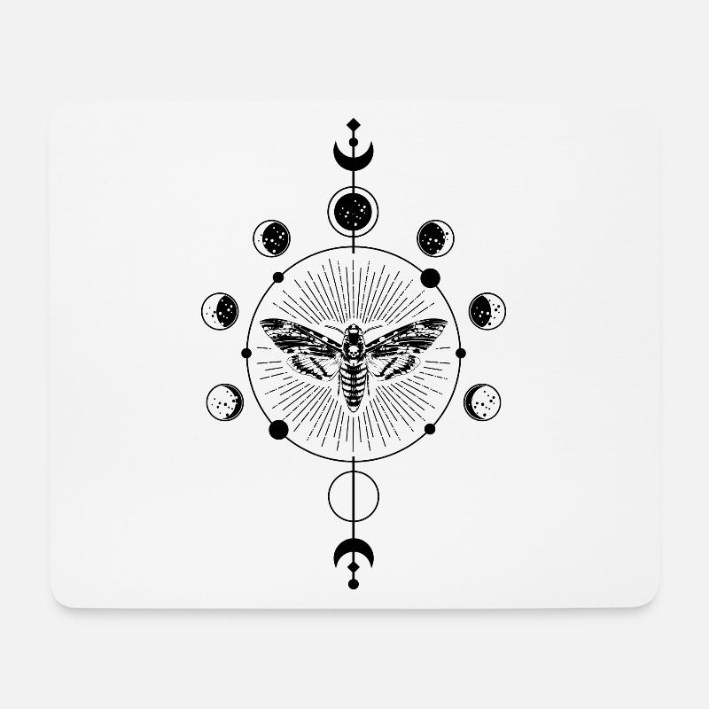 Occult Witchcraft Motte Gothic Okkult Blackcraft - Mousepad (Querformat) - Weiß