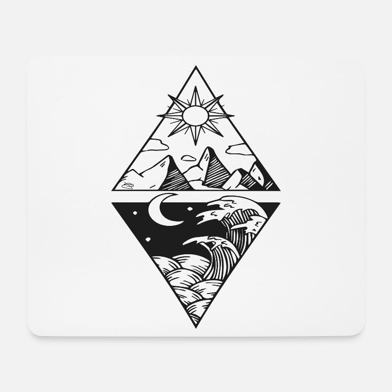 Sonnen- und Mondmeergebirge - Mousepad (Querformat) - Weiß