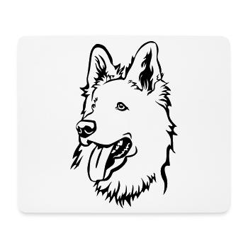 Swiss Shepherd Head - Mouse Pad (horizontal) - white - Front